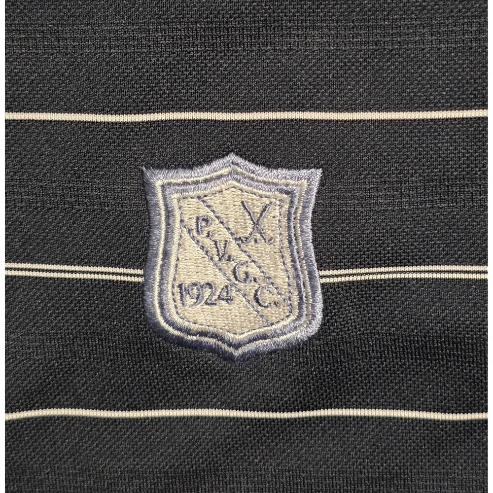 Nike Golf Dri-FIT Polo Men's L Palos Verdes Golf Club Navy Striped Shirt